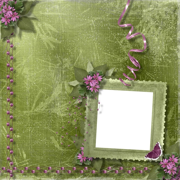 Зеленый абстрактный фон с рамкой — стоковое фото