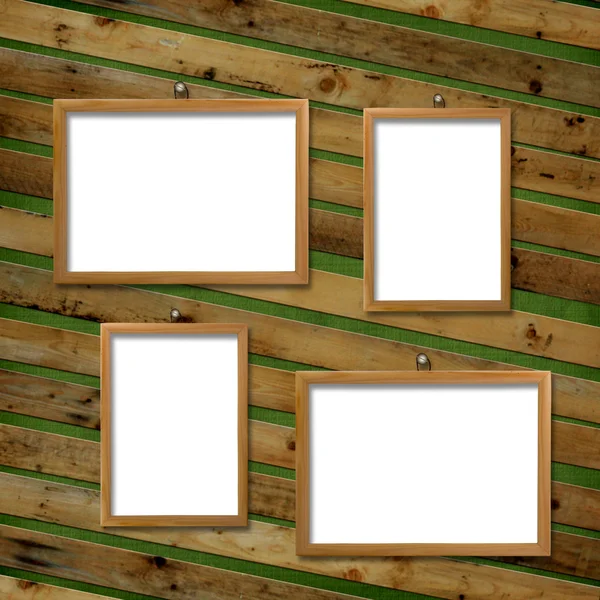 Cuatro marcos de madera — Foto de Stock