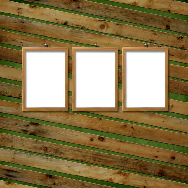 Tres marcos de madera —  Fotos de Stock