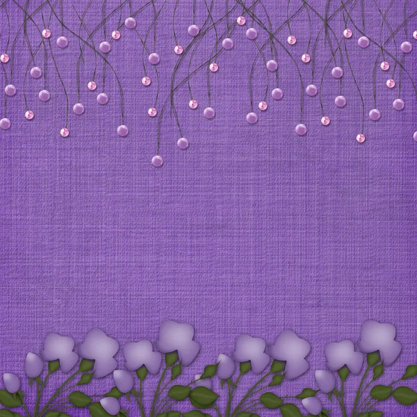紫色の背景に中断されたビーズ — ストック写真