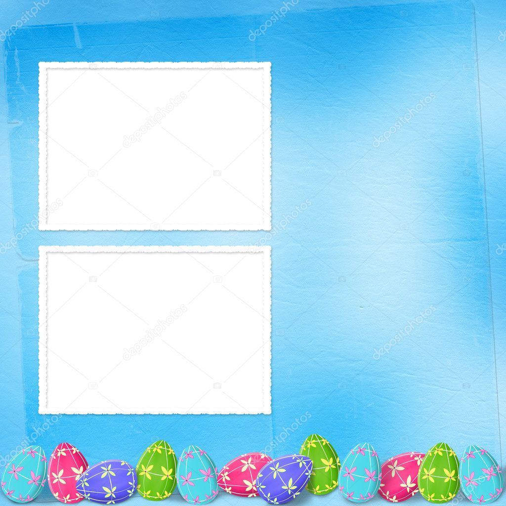 Pastel background with colored eggs Stock Photo by ©Loraliu 2335442