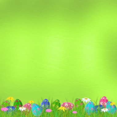 Pastel background with colored eggs clipart