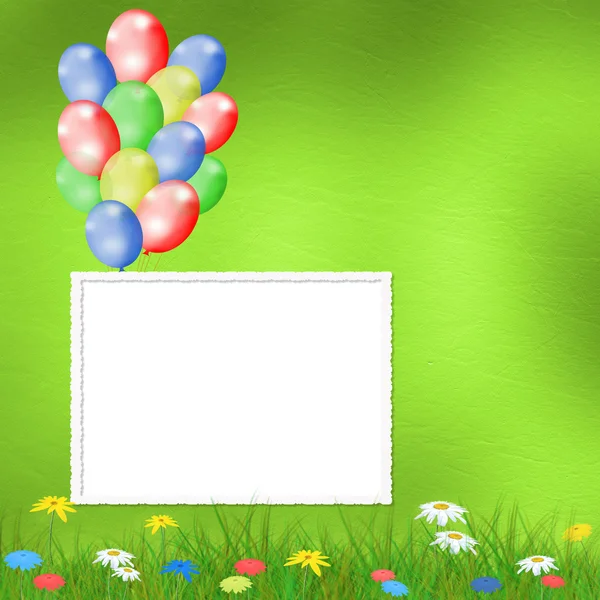 Flerfärgad bakgrund med ballong — Stockfoto