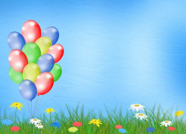 Mehrfarbiger Hintergrund mit Ballon — Stockfoto