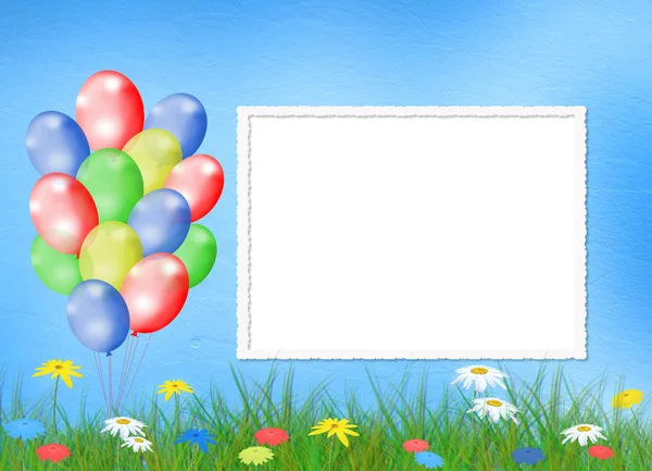 Fundo multicolorido com balão — Fotografia de Stock