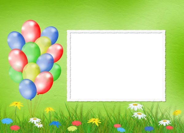 Vícebarevné pozadí s balónem — Stock fotografie