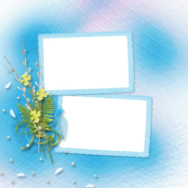 Cartão de convite com ramo — Fotografia de Stock