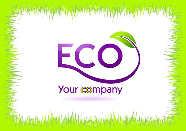 Eco gras frame geïsoleerd in wit — Stockvector