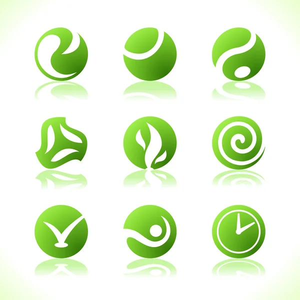 Yeşil semboller Eko. vektör çizim — Stok Vektör