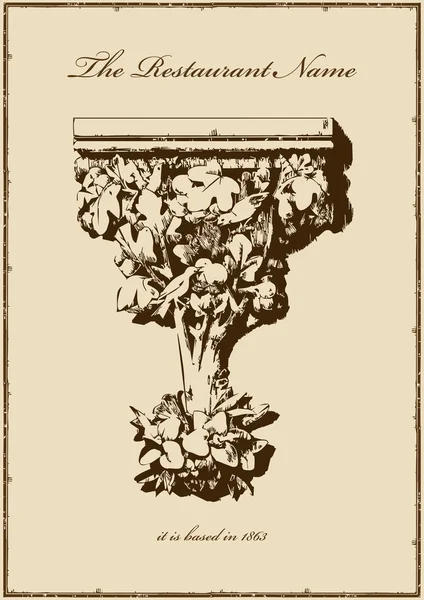 Винтажное меню ресторан вертикальная книга — стоковый вектор