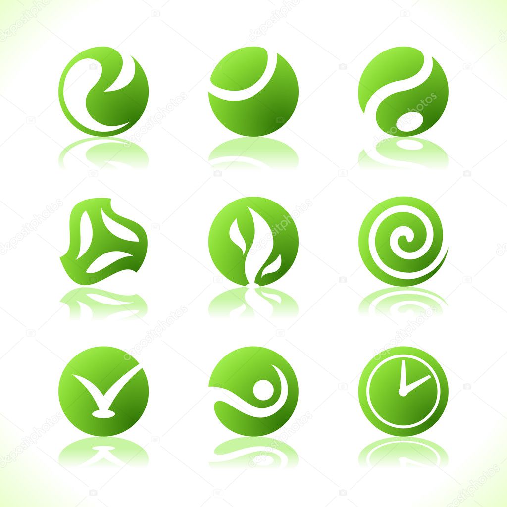 Green symbols eco. Vector illustration