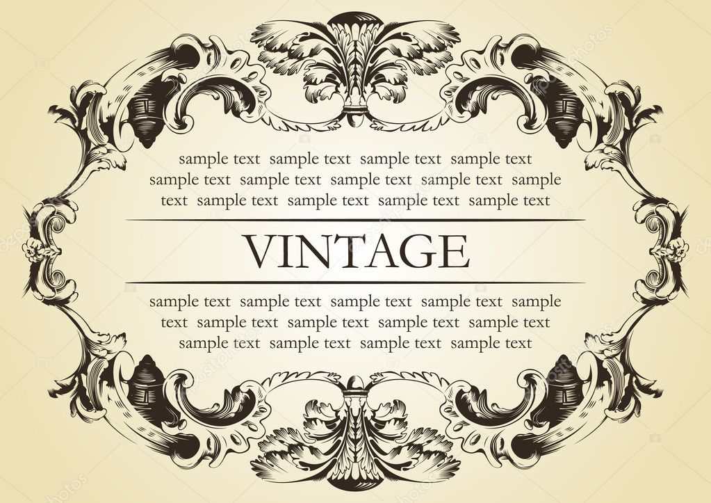 Vector vintage frame cover stock