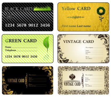 Business cards vintage modern clipart