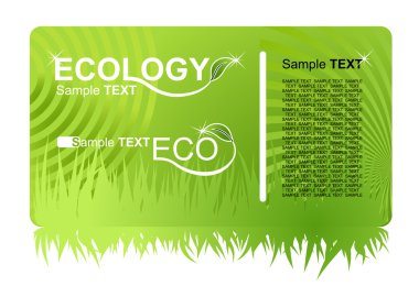 Eco green business card clipart