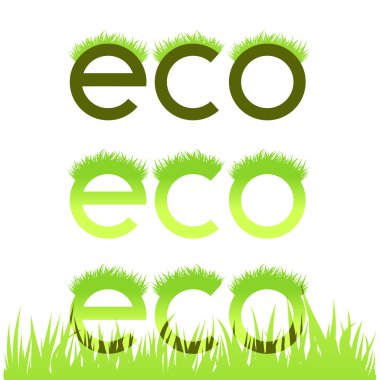 Grassy ecological emblem isolated clipart