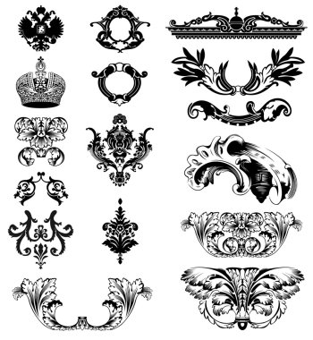 Elements of imperial ornament. Vector il clipart