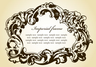 Original imperial frame imperial brown clipart