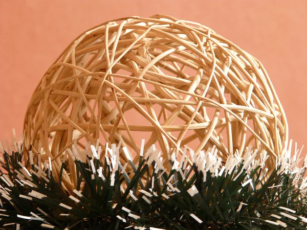 Christmas straw ball — Stockfoto