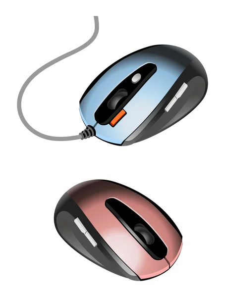 Rastrové dvě počítačová myš, samostatný — Stockfoto
