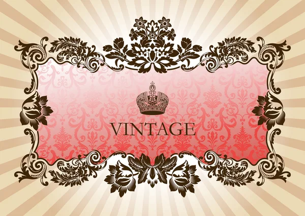 Vintage glamour frame vermelho — Vetor de Stock