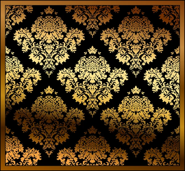 Sömlös vektor floral bakgrund guld — Stock vektor
