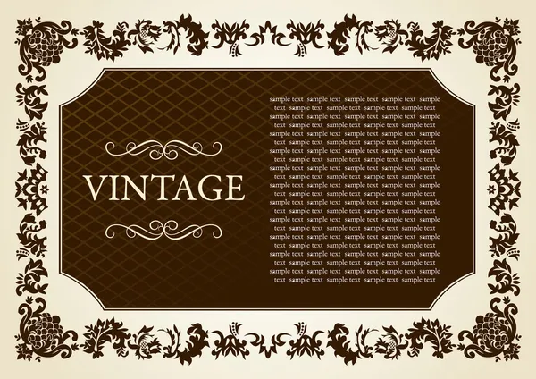Cornice gotica decorativa vintage — Vettoriale Stock