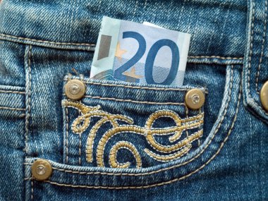 Money in jeans pocket clipart