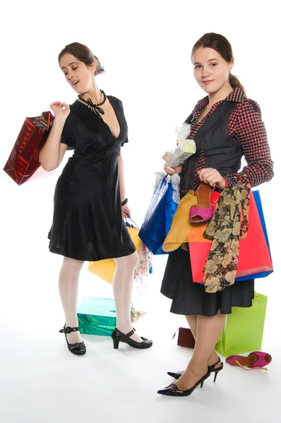 Nakupování (dívky s nákupy) — Stock fotografie