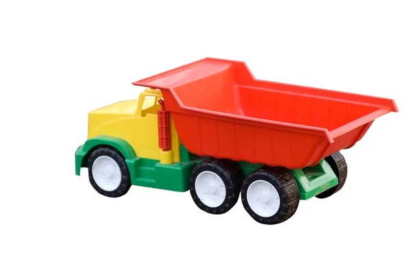 孤立在白色的婴儿玩具自卸车 — 图库照片