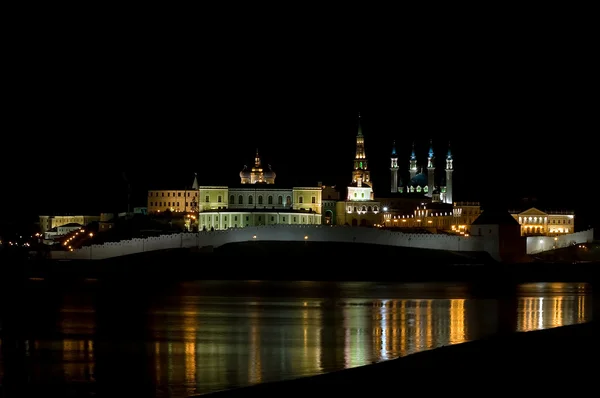 Ночной вид на Казанский кремль Стоковое Изображение