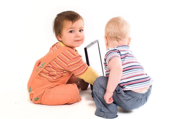 Baby tech support Royalty Free Stock Photos