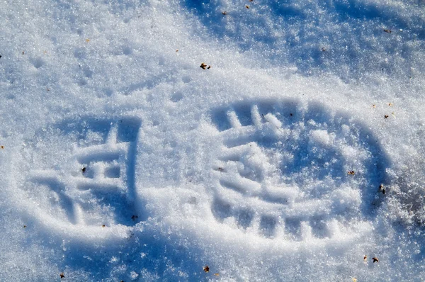 Footprint in snow — Stock Photo, Image