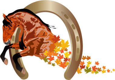 Autumn horse clipart