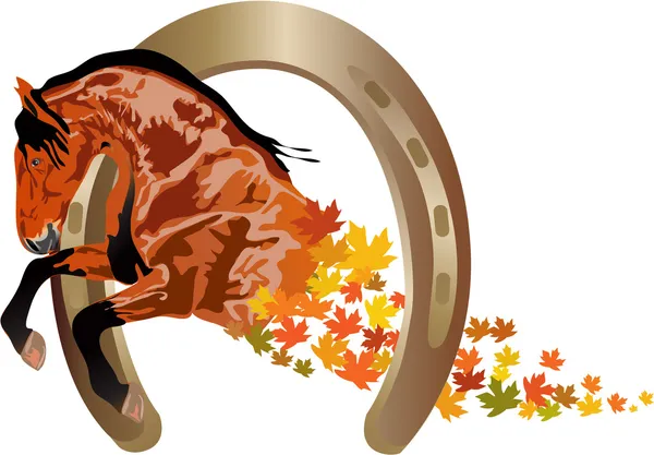 Autumn horse — Stock Vector