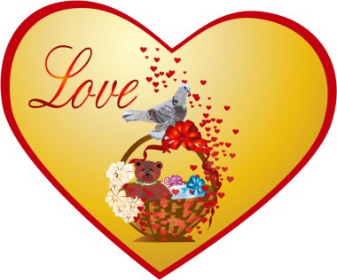 Love background with bird clipart