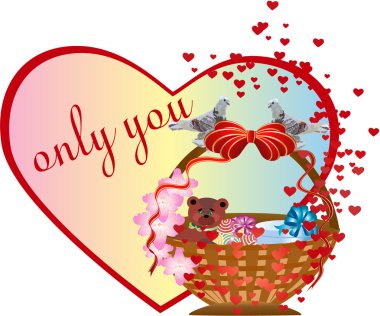 Love background with bird clipart