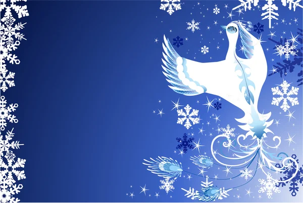 クリスマスの雪の鳥 — ストックベクタ