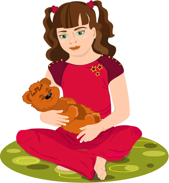 Девушка с игрушкой — стоковый вектор