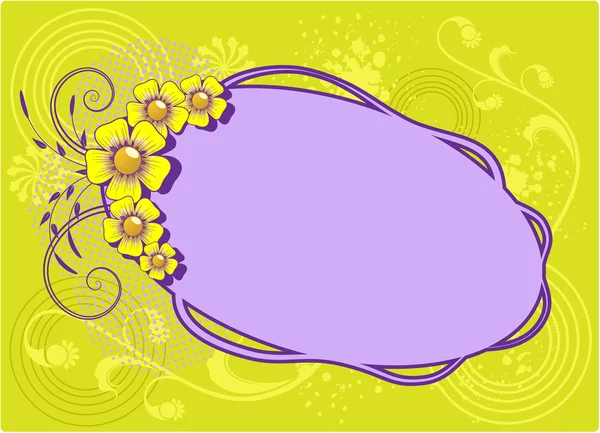 Cadre coloré avec des fleurs — Image vectorielle
