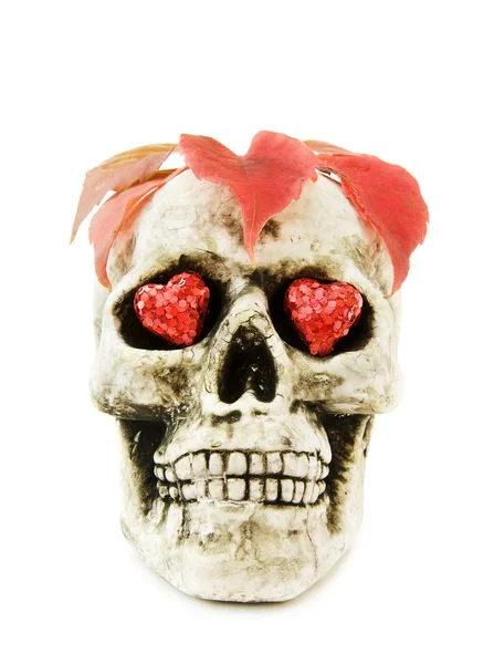 Любите Хэллоуин со страшным черепом — стоковое фото