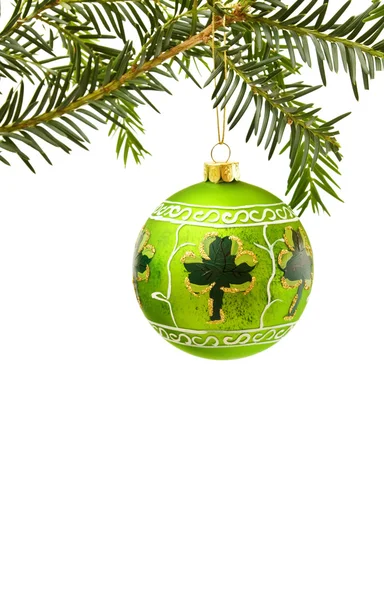 Irish Christmas with green bauble — Stock Photo, Image