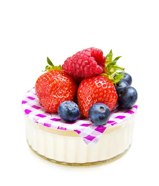 Pustynia truskawka i jogurt — Zdjęcie stockowe