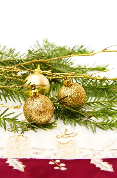 Navidad bolas de oro — Foto de Stock