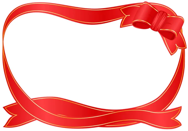 Vector festive red ribbon border — Stock Vector