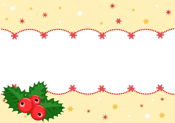 Bandiera di Natale vettoriale con agrifoglio — Vettoriale Stock
