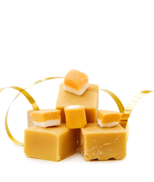 stock image Caramel fudge and golden ribbon