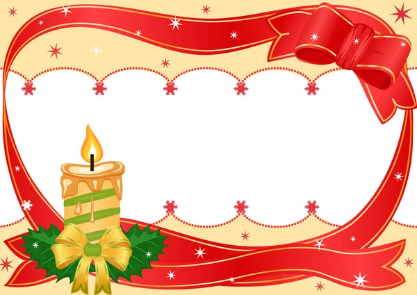 Vector Navidad vela festiva — Vector de stock