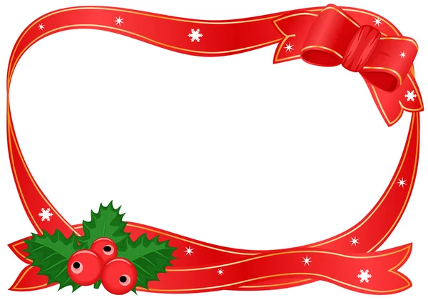 Bordure de Noël vectorielle avec houx — Image vectorielle