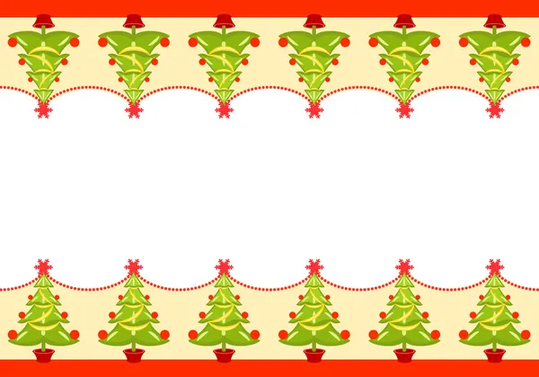 Vektor jul gränsen med träd — Stock vektor