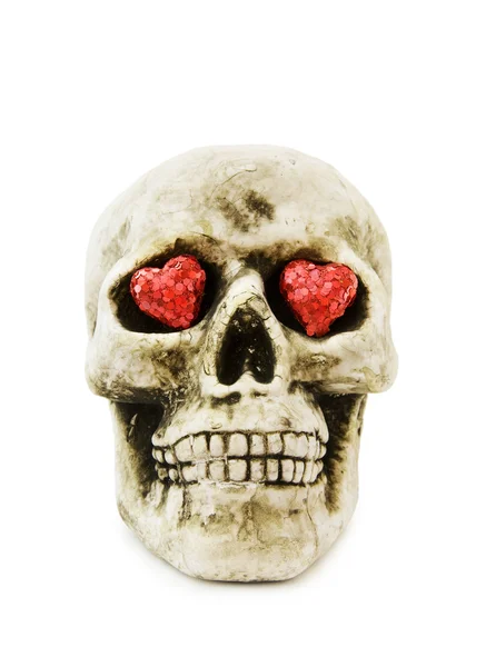 Halloween liefde met enge schedel — Stockfoto